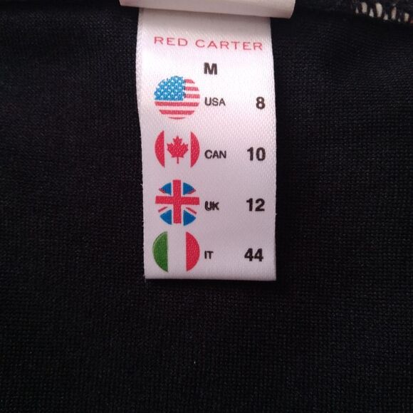 Red Carter Black Chevron Pearls Print Cheeky Bikini Bottoms Women's Size Medium - Picture 6 of 13